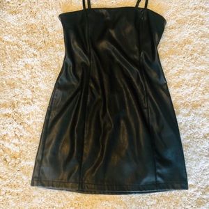 Faux Leather Mini Dress